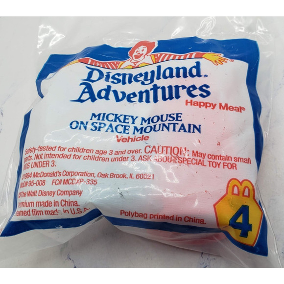 1994 Mcdonalds Happy Meal Disneyland Adventures Mickey Mouse on Space Mountain - Picture 1 of 3